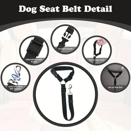 Dog Car Seat Belt Tether Adjustable Quick Release Buckle with Metal Clip, Secure Pet Seatbelt for Car SUV Travel, Pink - color: Pink