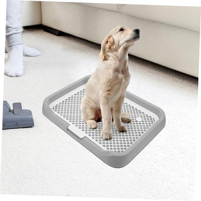 Yardwe Indoor Dog Potty Tray with Splashproof Design Removable Mesh Pee Holder for Small and Large Dogs Easy to Pet Bedpan for Potty Training and Urine Disposal