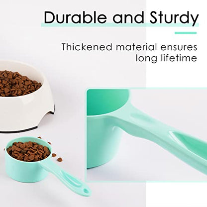 Super Design 1/2 Cup Dog Food Scoop for Container Melamine Measuring Scoop for Dogs Cats Birds and Rabbits Pet Food Feeding Scoop Dishwasher Safe - Baby Green - color: Green ½ Cup