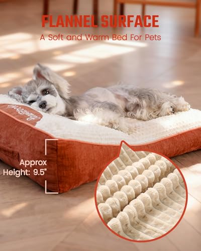 XL Dog Bed for Crate - Orthopedic Foam Crate Mat Large Comfy Flat Pet Beds with Removable Washable Cover, Suitable for Pet Up to 100 lbs(43''×28''×6'') - size: 43''×28''×6''