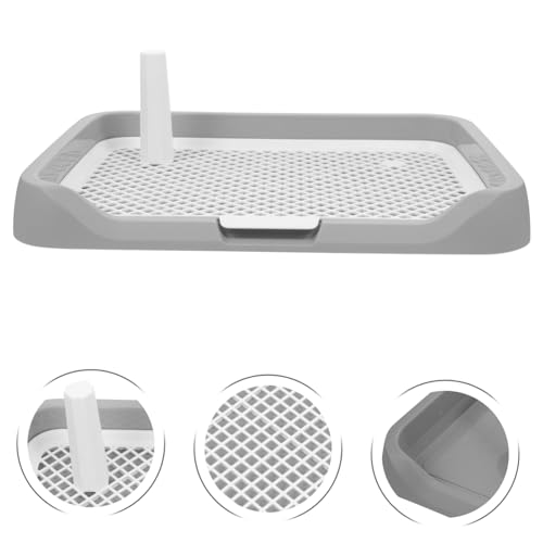 Yardwe Indoor Dog Potty Tray with Splashproof Design Removable Mesh Pee Holder for Small and Large Dogs Easy to Pet Bedpan for Potty Training and Urine Disposal