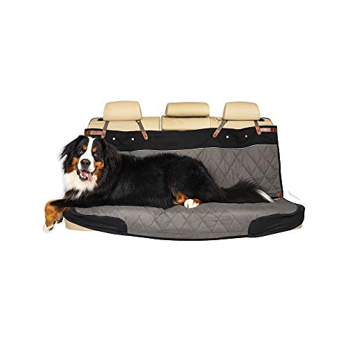 PetSafe Happy Ride Quilted Dog Car Seat Cover – Waterproof & Durable – Machine Washable – Fits Most Cars, Trucks & SUVs – Backseat Protection for Scratches & Dog Hair - Bench, Grey - color: Grey, size: Standard, style: Bench