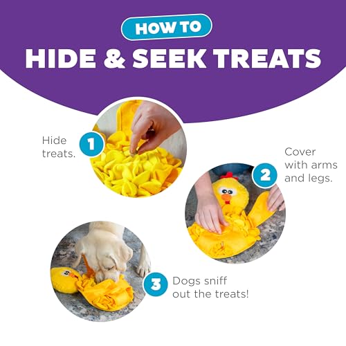 Outward Hound by Nina Ottosson Snuffle Palz Plush Snuffle Mat Dog Treat Puzzle, Non-Slip, Yellow, Chicken - color: Snuffle Palz Chicken