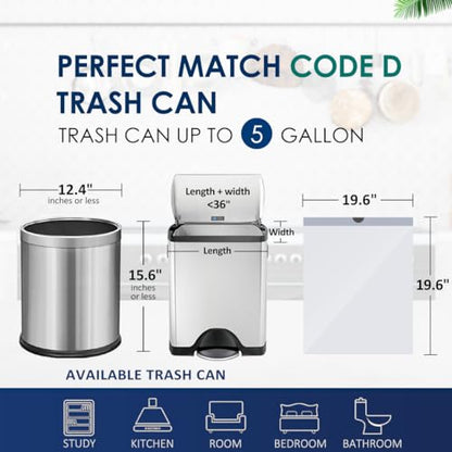 5 Gallon 80 Counts Strong Drawstring Trash Bags Garbage Bags by RayPard, Small Plastic Bags, Trash Can Liners for Home Office Kitchen Bathroom Bedroom, White Waste Basket Liners (White) - style: 80-5 Gallon-White