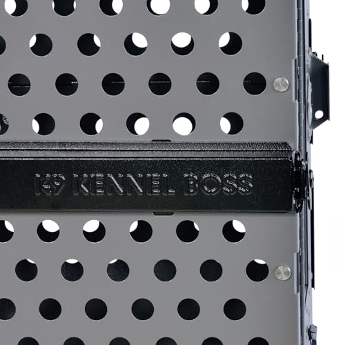 K9 Kennel Boss Aluminum Collapsible Dog Crate, Heavy Duty Folding Kennel - Medium-Long (Gray) - color: Gray, size: 40.6"L x 25.2"W x 28.9"H
