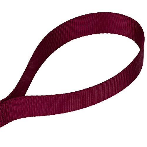 Country Brook Petz - Vibrant 17 Color Selection - Heavyduty Doublehandle Nylon Leash (6 Foot, 3/4 Inch Wide, Burgundy) - color: Burgundy