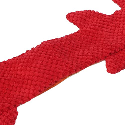 Dog Squeaky Toy, Stuffing Free Teeth Training Interactive Cute Plush Dog Chewing Toy, Squeaky Toys for Teeth Grinding Relieving Boredom Small Medium Large Dogs(Red) - color: Red