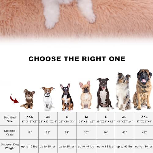 Bedfolks Waterproof Dog Crate Bed,Plush Dog Bed with Removable Washable Cover,Faux Fur Dog Crate Pad for Small Dogs and Cats,Fluffy Dog Kennel Bed 21"x13",Solid Camel - color: Solid Camel, size: X-Small(21x13'')