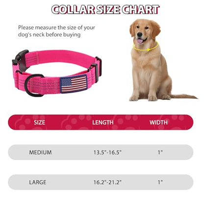 Martingale Dog Collar Quick Release Buckle No Pull Reflective Non-Slip for Medium Large Dogs Training (Pink, Large) - color: Pink, size: Large (Pack of 1)