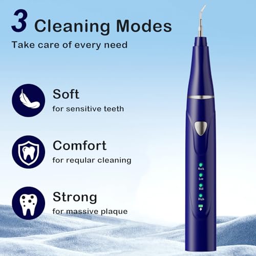 Plaque Remover for Teeth, Pet Ultrasonic Cleaner, Dog Plaque and Tartar Remover with LED Light, Dog Teeth Cleaning Dental Care Kit for Tartar and Stains, Suitable for Dogs and Cats (Blue) - color: Blue