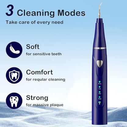 Plaque Remover for Teeth, Pet Ultrasonic Cleaner, Dog Plaque and Tartar Remover with LED Light, Dog Teeth Cleaning Dental Care Kit for Tartar and Stains, Suitable for Dogs and Cats (Blue) - color: Blue