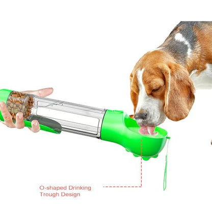 DoqiPaw Dog Travel Water Bottle Leak Proof No Spill Lead Leash Waterer Feeder Accessory Alternative to Dispenser Portable Pet Bowl Large Dogs(500ml) (Green) - color: Green