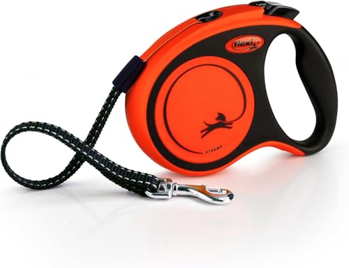 FLEXI® Xtreme Tape Retractable Dog Leash, Small, 16 ft - Orange/Black - size: Small