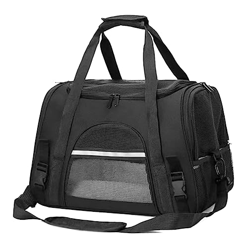 Cat Dog Carrier, Pet Travel Carrier for Small Dogs, Cat Carrying Case Collapsible Dog Carrier, Foldable Soft Sided Animal Carriers Puppy Carry (Black) - color: Black