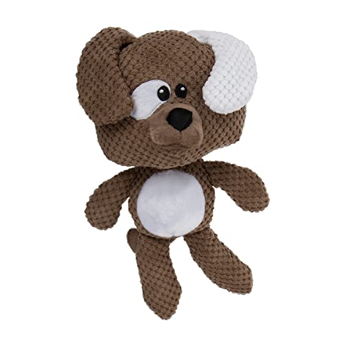 goDog Checkers Dog Squeaky Plush Dog Toy, Chew Guard Technology - Brown, Large - color: Dog (Brown), size: Large