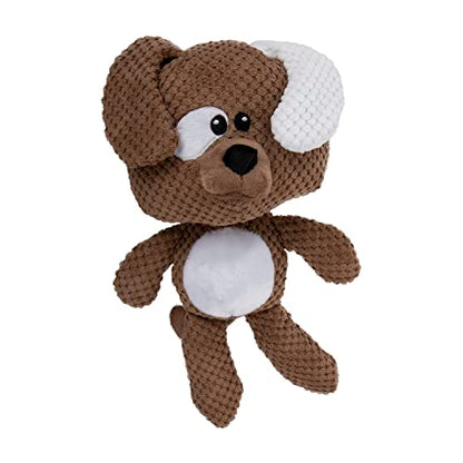 goDog Checkers Dog Squeaky Plush Dog Toy, Chew Guard Technology - Brown, Large - color: Dog (Brown), size: Large