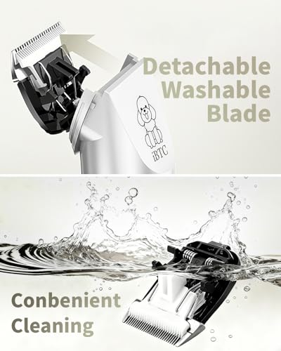 iBTC Dog Shaver Clippers Low Noise Rechargeable Cordless Electric Quiet Hair Clippers Set for Dogs Cats Pets Features a Ceramic Blade Head that is Removable (red)