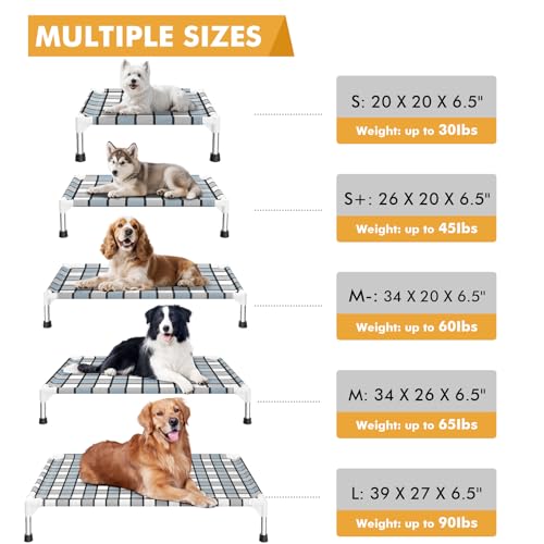 Caghash Elevated Outdoor Raised Dog Bed Outdoor Dogs Bed Lifted Pet Bed Dog Cot for Medium Pet Taste Life, Start with A Pet Bed 34'' x 26'' x 6.5'' - size: Standard - Medium