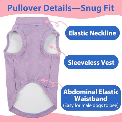 Dog Fleece Vest - Purple, S - Warm and Stretchable Sweatshirt | Sleeveless Lightweight Sweater, Pullover Design for Small Dogs, Chihuahua Clothes, Papillon, Pomeranian - color: Purple, size: Small