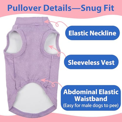 Dog Fleece Vest - Purple, S - Warm and Stretchable Sweatshirt | Sleeveless Lightweight Sweater, Pullover Design for Small Dogs, Chihuahua Clothes, Papillon, Pomeranian - color: Purple, size: Small