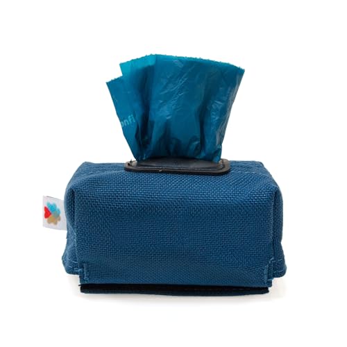 Dog Poop Bag Holder for Leashes, Cat Waste Bag Dispenser, 1000D Nylon, Attach to Cat Leash, Poop Bag Dispenser, Fits Standard Dog Poop Bags - Wildebeest (Navy) - color: Navy