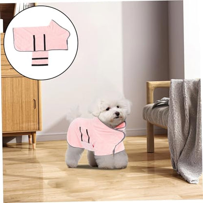 Kisangel Fast Drying Pet Bathrobe Super Absorbent Dog Towel Robe for Quick Drying After Bath Shower Comfortable Microfiber Puppy Towel for Pet Care Machine Washable