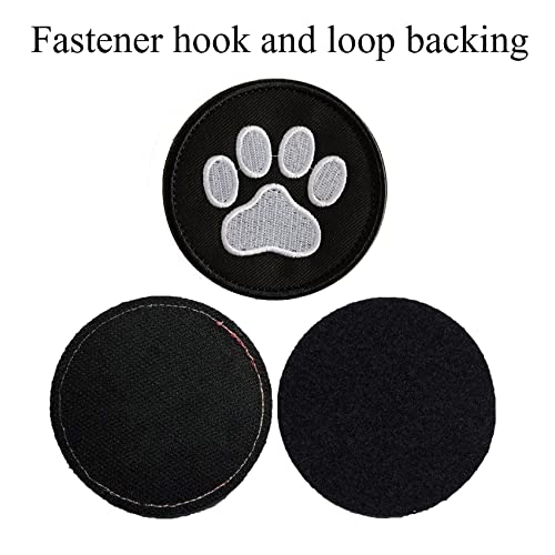 2 Pieces Dog Paw Tactical Patches Military Uniform Emblem Patches, Embroidered Applique Hook & Loop Patch for Caps, Backpacks, Clothes, Vest, Military Uniforms, Tactical Gears Etc - color: Dog Paw