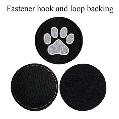 2 Pieces Dog Paw Tactical Patches Military Uniform Emblem Patches, Embroidered Applique Hook & Loop Patch for Caps, Backpacks, Clothes, Vest, Military Uniforms, Tactical Gears Etc - color: Dog Paw