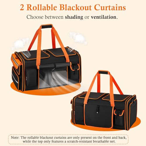 Expandable Cat Carrier for 2 Cats, Extra Large Soft-Sided Double Pet Travel Crate with Litter Box, Removable Divider - Ideal for Kittens, Small Dogs, Car Travel, Road Trip, Camping, Vet Visit