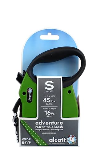 Alcott Adventure Retractable Leash, Small, Green - color: Green, size: Small