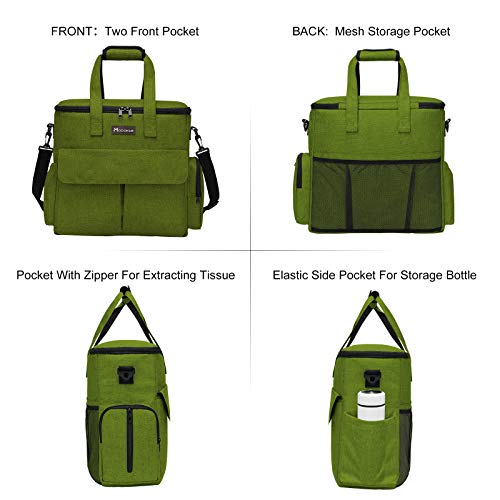 Modoker Dog Travel Bag, Weekend Pet Travel Set for Dog and Cat, Airline Approved Tote Organizer with Multi-Function Pockets and 2 Food Storage Containers, 2 Collapsible Bowls, 1 Feeding Mat (Green) - color: Green