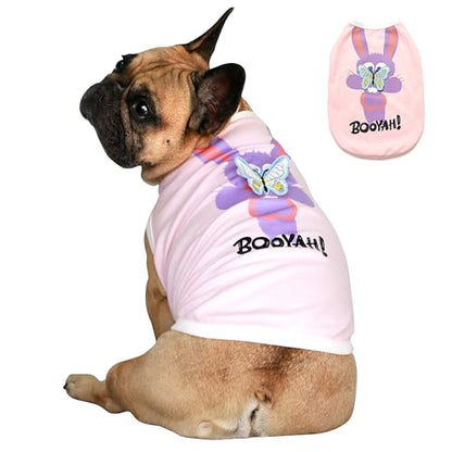 iChoue Pitbull Shirts for Dogs Cartoon Bunny Print Clothes Easter Outfits Costumes Rabbit Vests Cotton Tank Tops French Bulldog English Bully - Pink/Large Plus - color: Print Bunny, size: Large Plus ( 35 - 45 lbs )