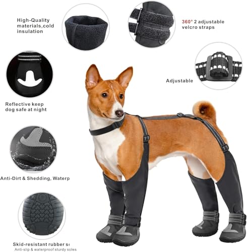 Dog Shoes,Outdoor Dog Boots Non-Slip Waterproof Dog Booties for Small to Large Dogs,Adjustable Dog Boots - size: X-Large