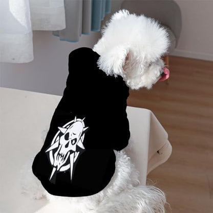 Dog Hoodie Sweatshirt Black Warm Fleece Pet Clothes for Small Dogs, Chihuahua Yorkie Winter Sweater Pullover for Cold Weather - size: S - Back 9.5'', Chest 13''