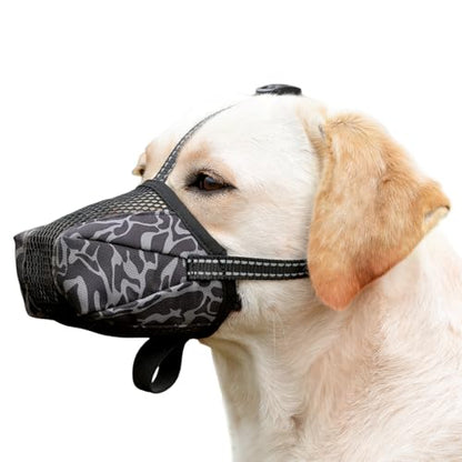 Soft Dog Muzzle for Small Dogs, Reflective Breathable Mesh Muzzles to Prevent Biting, Adjustable Anti Eating Mouth Guard for Grooming Vet Visits Training, Puppy Anti Barking Muzzle, Size XS - size: XS