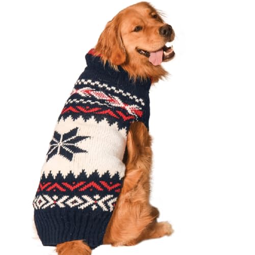 Chilly Dog Navy Vail Dog Sweater (Large) - color: Blue, size: Large