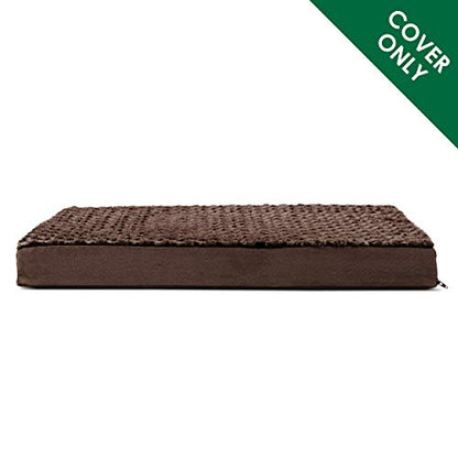 Furhaven Replacement Dog Bed Cover Ultra Plush Faux Fur & Suede Mattress, Machine Washable - Chocolate, Large - color: Chocolate, size: Large (Pack of 1)