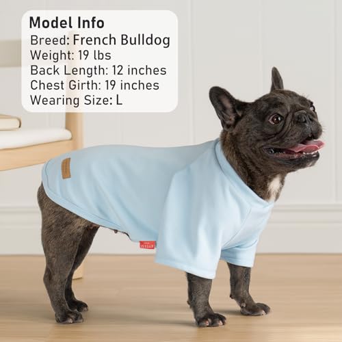 KYEESE 3Pack Dog Sweater, Soft Puppy Sweatshirt Stretchy Pullover Dog Sweater for Small Dogs Boy, Lightweight Fleece Cat Shirt Pet Clothes with Sleeves, M - color: 08# 3Pack(Blue+Grey+Blue Stripe), size: Medium (8.5-13lbs)