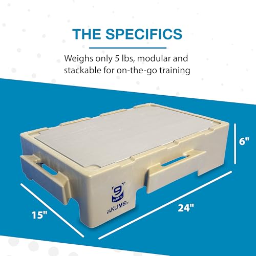 Blue-9 KLIMB Jr. Professionally Designed Dog Training Platform and DIY Guide for Behavior Basics, Made in The USA, Tan - color: Tan