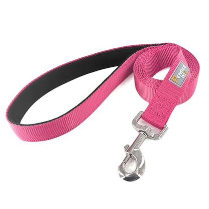 Basic Dog Leashes 6 FT Padded Handle Nylon Dogs Leashes for Small Dogs Hot Pink - color: Hot Pink, size: Small : 5/8" x 6 FT