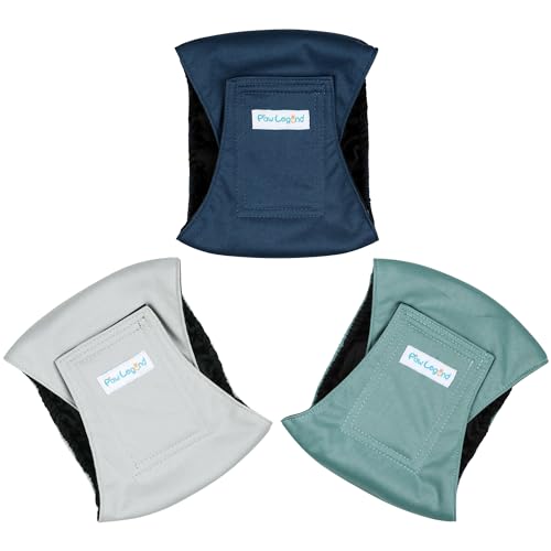 Paw Legend Washable Dogs Diapers Male Dog Belly Bands for Male Dogs Diapers Reusable Puppy & Doggie Diapers Male - color: Teal, Grey, Navy, size: X-Small