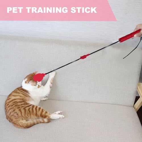 Dog Flirt Pole, Silicone Head Training Stick with Fiber Rod, Dog Flirt Pole for Large Dogs, Household Pet Supplies with Ergonomic Handle, Pet Training Equipment Multifunctional for Puppies