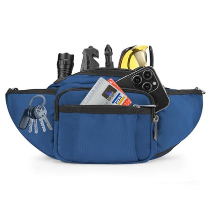 NOOLA Fanny Pack Waist Bag for Men Women, Lightweight Waist Pack with Water Bottle Holder, Adjustable Belt Bag with Multi-Pockets for Hiking, Dog Walking, Outdoor, Cycling, Running, Travel, Blue - color: Blue