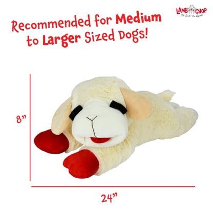 Multipet Lamb Chop Dog Plush Toy - Squeaky Toy for All Dogs - Extra Soft Plush - Stuffed Animal for Cuddling & Playing - Jumbo (24", Cream) - size: 24" Jumbo, style: White