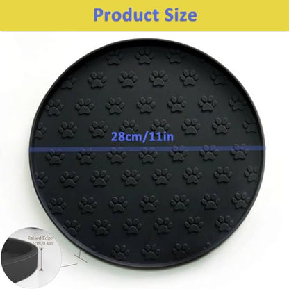 Dog Food Mat for Food and Water, Waterproof Pet Food Mat with Edges, Nonslip Dog Feeding Mat for Protecting Floors (2Pack Black) - color: 2Pack Black