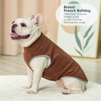 cyeollo Fleece Dog Sweater Vest, Reflective Dog Sweatshirt Pullover Doggie Jacket for Small Medium Large Doggie Clothes Boy Girl Pets, Brown & Khaki S - color: Brown & Khaki, size: Small