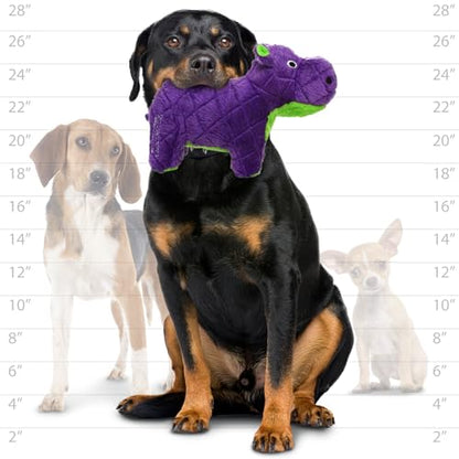 MIGHTY- Safari Hippo - Squeaker-Multiple Layers. Made Durable, Strong & Tough. Interactive Play Dog Toy (Tug, Toss & Fetch). Machine Washable & Floats | Ultra Durable Plush Toy with Multiple Layers & Reinforced Seams , Washable and Floats , Mighty® Constr