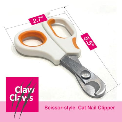 Scissor-Style Nail Clipper, with Razor Sharp Stainless Steel Blades, Anti-Slip Handle, Precise Grooming Tool for Small to Medium Cats, Dogs, Easy Nail Cutting, Durable and Comfortable Grip