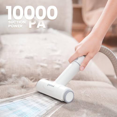 Pecute 7-in-1 Dog Grooming Vacuum & Dryer for Heavy Shedding | 10000Pa suction, adj suction & temp, home & salon use, 55dB low noise, 1.7L dust cup, reduces flying hair, easy cleanup