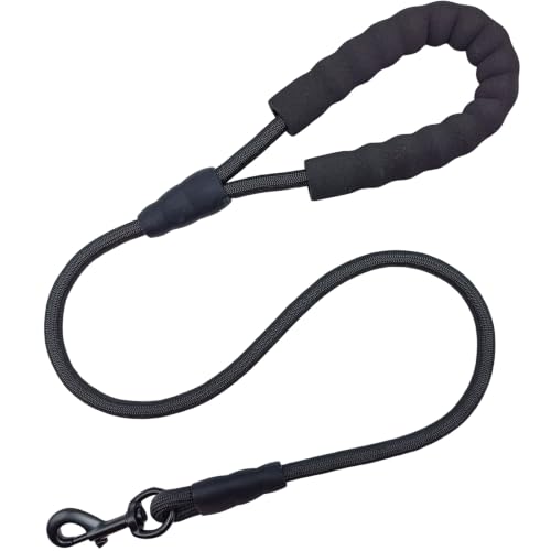 3FT Rope Leash for Medium Large Dogs, Comfortable Padded Handle Classic Dog Leash